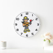 Feuerwehrmann mit x große wanduhr