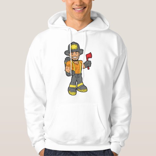 Feuerwehrmann mit x hoodie (Vorderseite)