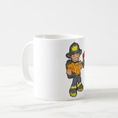 Feuerwehrmann mit x kaffeetasse (Vorderseite Links)