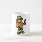 Feuerwehrmann mit x kaffeetasse (Mittel)