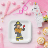 Feuerwehrmann mit x pappteller (Party)
