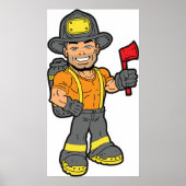 Feuerwehrmann mit x poster (Vorne)