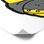 Feuerwehrmann mit x poster (Ecke)