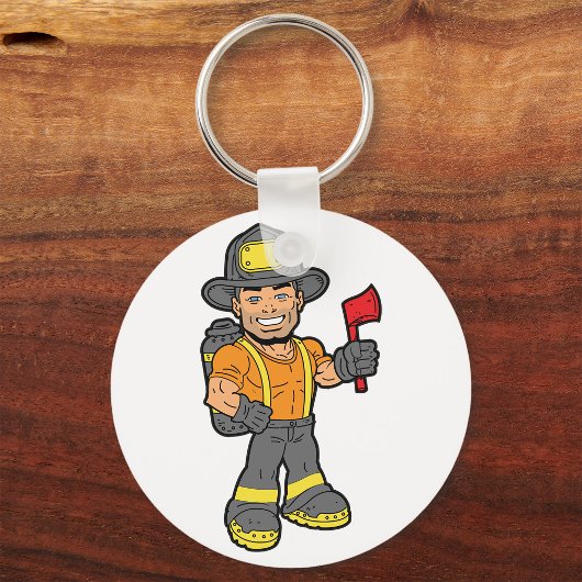 Feuerwehrmann mit x schlüsselanhänger