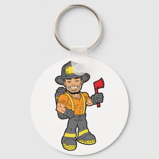 Feuerwehrmann mit x schlüsselanhänger (Rückseite)