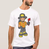 Feuerwehrmann mit x T-Shirt (Vorderseite)