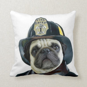 Feuerwehrmann-Mops Kissen