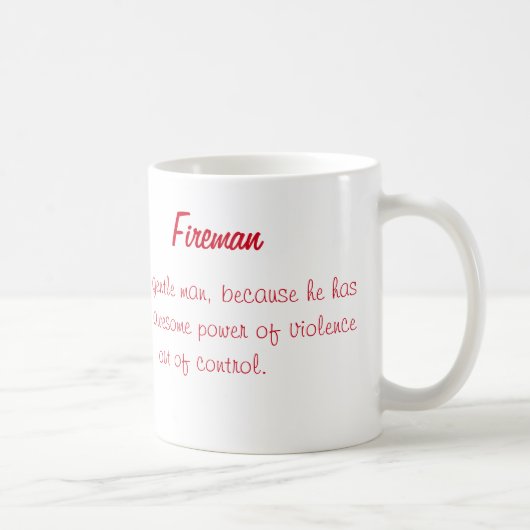 Feuerwehrmann Motor Feuer Bell Red Gentleman Kaffeetasse (Rechts)