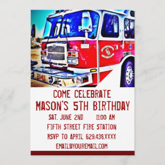 Feuerwehrmann Motor Feuerwehrmann Einladung zum Ge