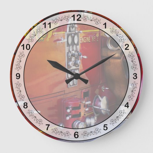 Feuerwehrmann - Motor Nr. 2 Große Wanduhr (Vorderseite)