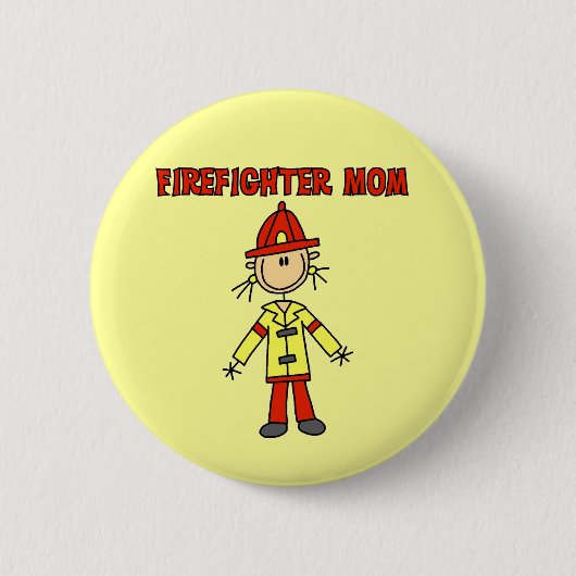 Feuerwehrmann-Mutter T-Shirts und Geschenke Button (Vorderseite)