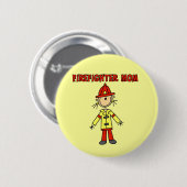 Feuerwehrmann-Mutter T-Shirts und Geschenke Button (Vorne & Hinten)