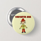 Feuerwehrmann-Mutter T-Shirts und Geschenke Button (Vorne & Hinten)