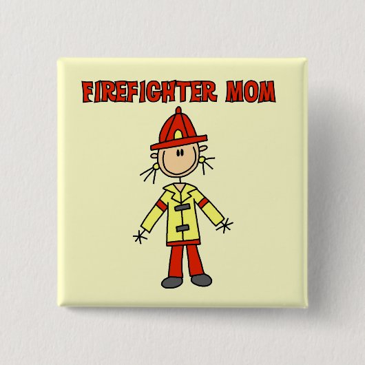 Feuerwehrmann-Mutter T-Shirts und Geschenke Button (Vorderseite)