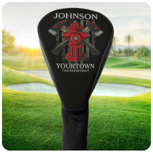 Feuerwehrmann NAME Feuerwehr Hydrant USA-Flagge Golf Headcover