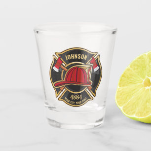 Feuerwehrmann NAME Feuerwehrmann Rettung Feuerwehr Schnapsglas