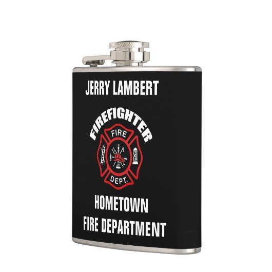 Feuerwehrmann-Namensschablone Flachmann (Links)