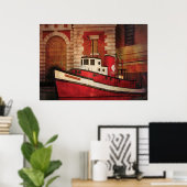 Feuerwehrmann - NY - Das Feuerboot Poster (Heimbüro)