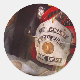 Feuerwehrmann - Oberleutnant Runder Aufkleber