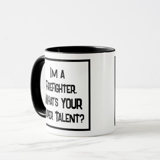 Feuerwehrmann oder Feuerwehrmann Super Talent. Zwe Tasse (Vorderseite Links)