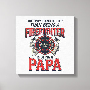 Feuerwehrmann Papa Vintage Gravur Shirt Design_1 Leinwanddruck