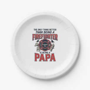 Feuerwehrmann Papa Vintage Gravur Shirt Design_1 Pappteller