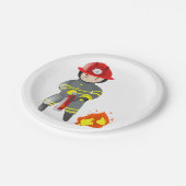 Feuerwehrmann Pappteller (Schrägansicht)