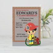 Feuerwehrmann-Party Einladung (Stehend Vorderseite)