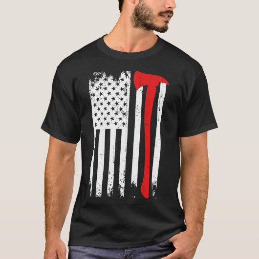 Feuerwehrmann Patriotic Fireman Feuerwehrretter T-Shirt (Vorderseite)