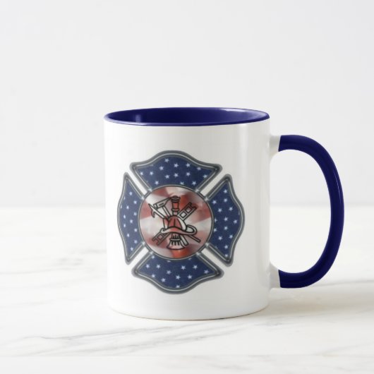 Feuerwehrmann patriotisch tasse (Rechts)