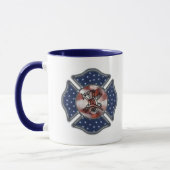 Feuerwehrmann patriotisch tasse (Links)