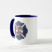 Feuerwehrmann patriotisch tasse (Vorderseite Links)