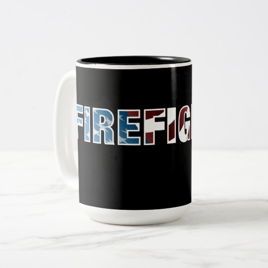 Feuerwehrmann patriotisch zweifarbige tasse (Vorderseite Links)