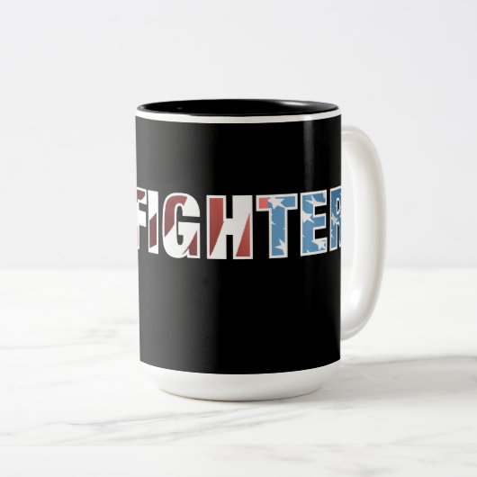 Feuerwehrmann patriotisch zweifarbige tasse (VorderseiteRechts)