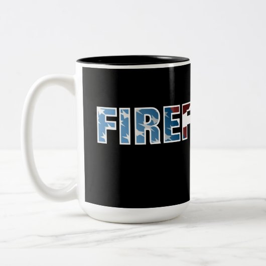 Feuerwehrmann patriotisch zweifarbige tasse (Links)