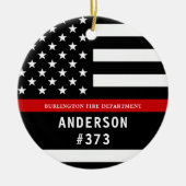 Feuerwehrmann Personalisiert Fireman Thin Red Line Keramik Ornament (Vorne)