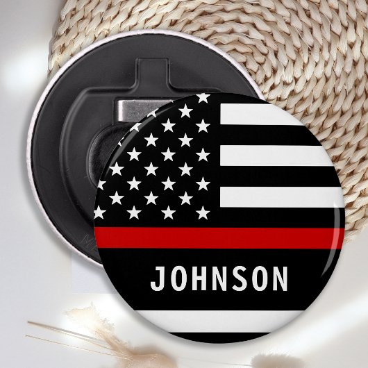 Feuerwehrmann Personalisiert Moderne dünne rote Li Flaschenöffner