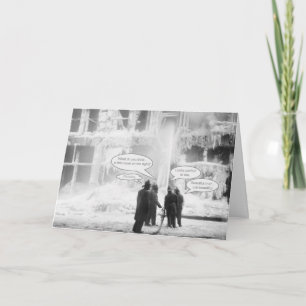 Feuerwehrmann-Plattform die Hallen Feiertagskarte