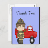 Feuerwehrmann Postkarte (Vorne/Hinten)