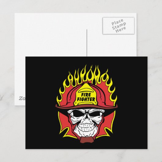 Feuerwehrmann Postkarte (Vorne/Hinten)