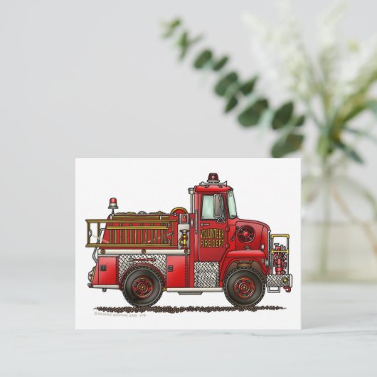 Feuerwehrmann Postkarte (Stehend Vorderseite)