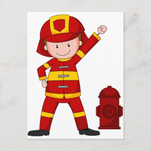 Feuerwehrmann Postkarte