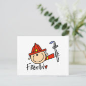Feuerwehrmann Postkarte (Stehend Vorderseite)