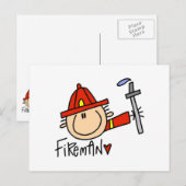 Feuerwehrmann Postkarte (Vorne/Hinten)