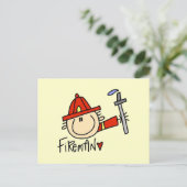 Feuerwehrmann Postkarte (Stehend Vorderseite)