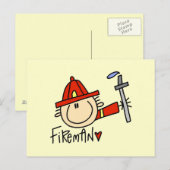 Feuerwehrmann Postkarte (Vorne/Hinten)