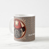 Feuerwehrmann-Pug-Tasse Kaffeetasse (Vorderseite Links)