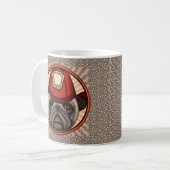 Feuerwehrmann-Pug-Tasse Kaffeetasse (Vorderseite Links)