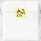 Feuerwehrmann Quadratischer Aufkleber (Tasche)
