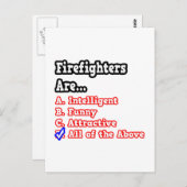Feuerwehrmann Quiz...Joke Postkarte (Vorne/Hinten)